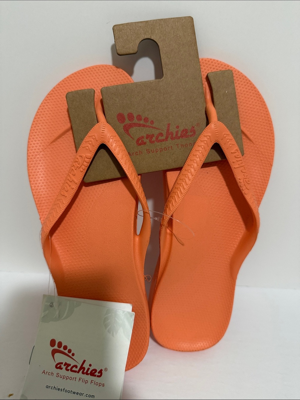 Archies Orange Arch Support Flip Flops Women’s Size 5